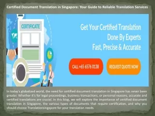 Certified document translation in Singapore