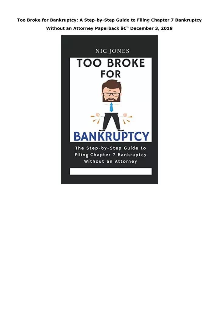 PPT - PDF Download Too Broke for Bankruptcy: A Step-by-Step Guide to ...