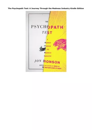 PDF The Psychopath Test: A Journey Through the Madness Industry Kindle Edition