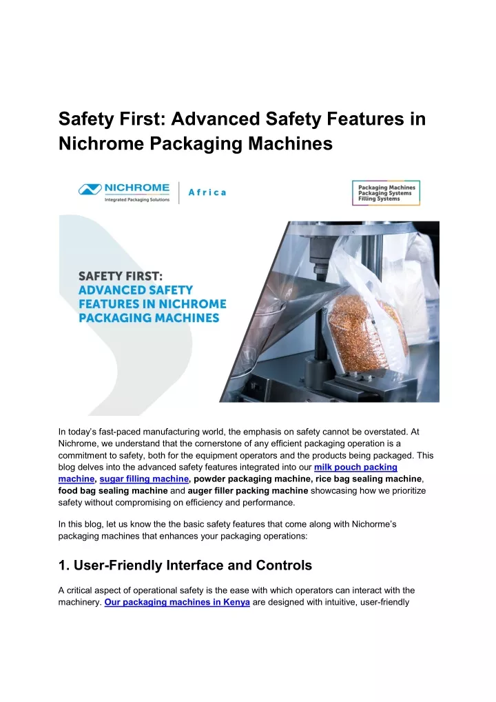 safety first advanced safety features in nichrome