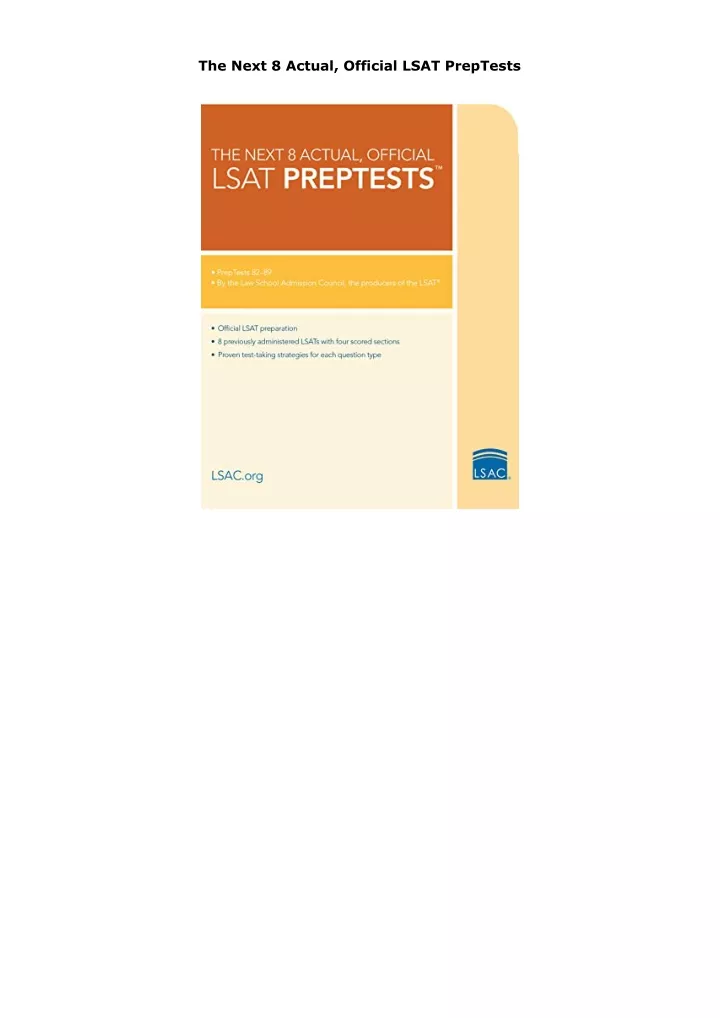 PPT PDF The Next 8 Actual Official LSAT PrepTests PowerPoint Presentation ID 13333869