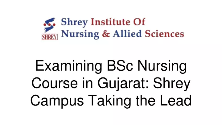 bsc nursing course in gujarat