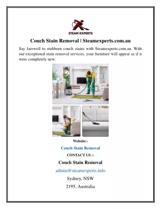 couch stain removal steamexperts com au