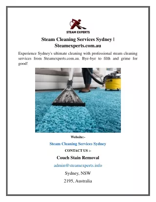 Steam Cleaning Services Sydney Steamexperts.com