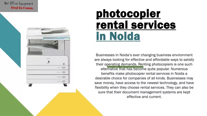 photocopier rental services in noida