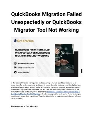 quickbooks migration failed unexpectedly