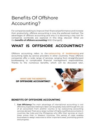 Benefits Of Offshore Accounting