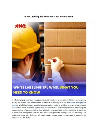 White Labelling 3PL WMS: What You Need to Know - AWL India