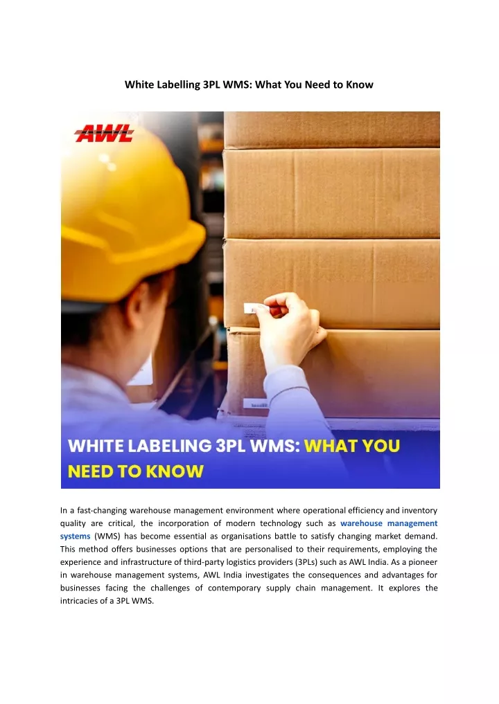 white labelling 3pl wms what you need to know