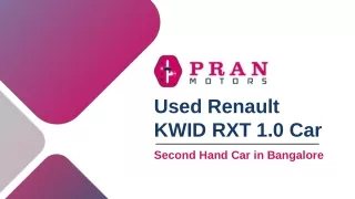 Used Renault KWID RXT 1.0 Car | Second Hand Car in Bangalore