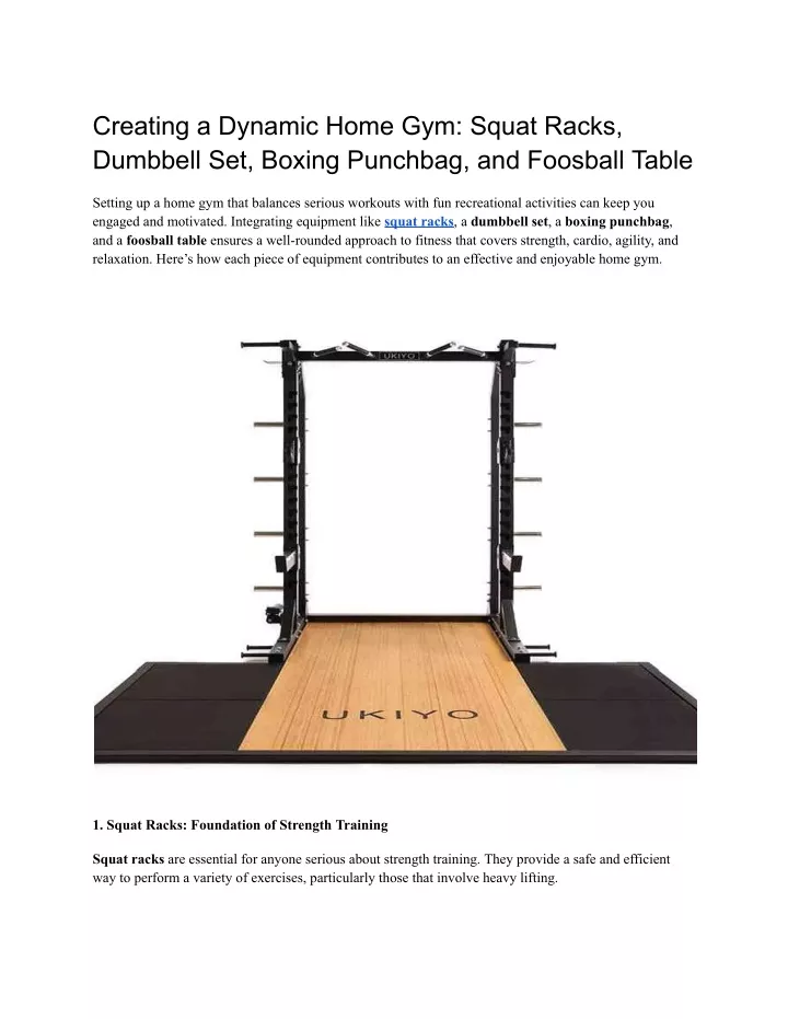 creating a dynamic home gym squat racks dumbbell