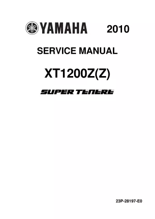 2010 YAMAHA XT1200Z SUPER TENERE Service Repair Manual