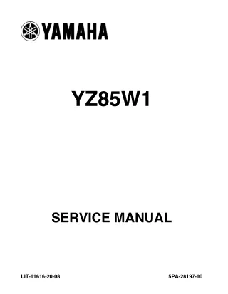 2010 Yamaha YZ85Z Service Repair Manual