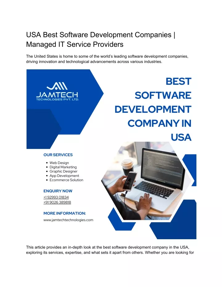 usa best software development companies managed