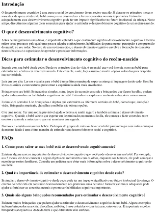 Dicas para estimular o desenvolvimento cognitivo do recém-nascido