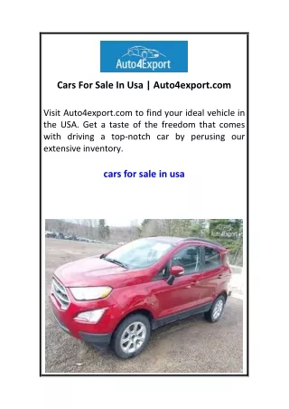 Cars For Sale In Usa Auto4export.com