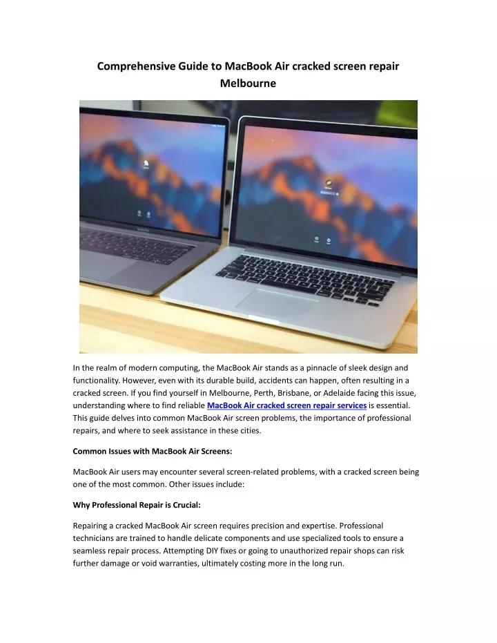 comprehensive guide to macbook air cracked screen