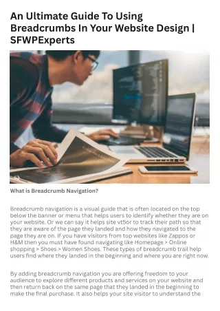 An Ultimate Guide To Using Breadcrumbs In Your Website Design | SFWPExperts