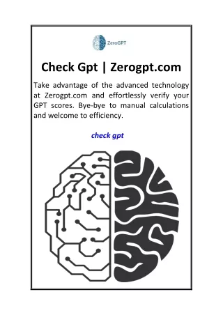 Check Gpt  Zerogpt.com