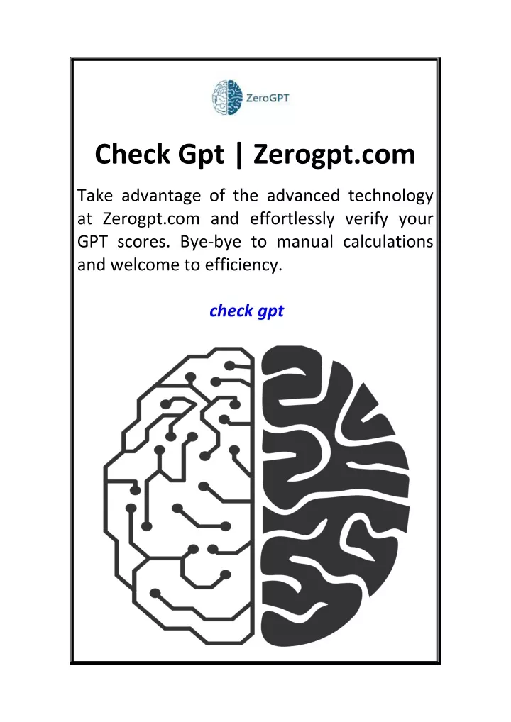 check gpt zerogpt com