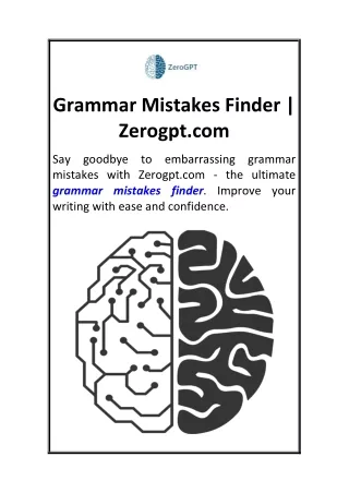 Grammar Mistakes Finder  Zerogpt.com