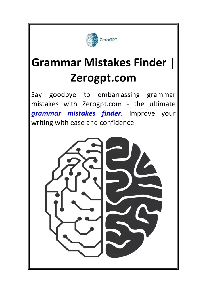 grammar mistakes finder zerogpt com