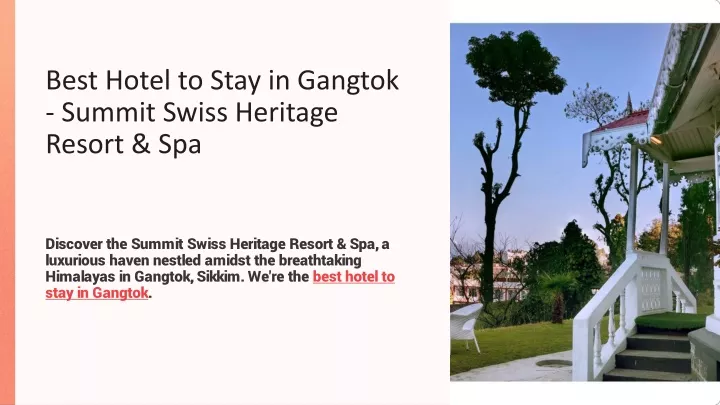 best hotel to stay in gangtok summit swiss