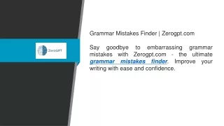 Grammar Mistakes Finder   Zerogpt.com