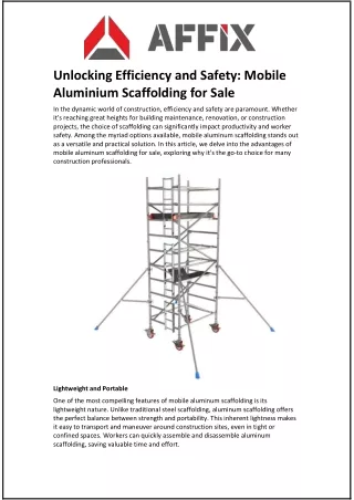 unlocking efficiency and safety mobile aluminium