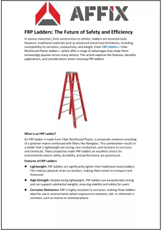 frp ladders the future of safety and efficiency