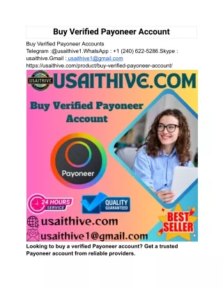 Buy Verified Payoneer Account