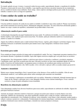 Como ser saudável no trabalho: estratégias para manter-se ativo durante o expedi