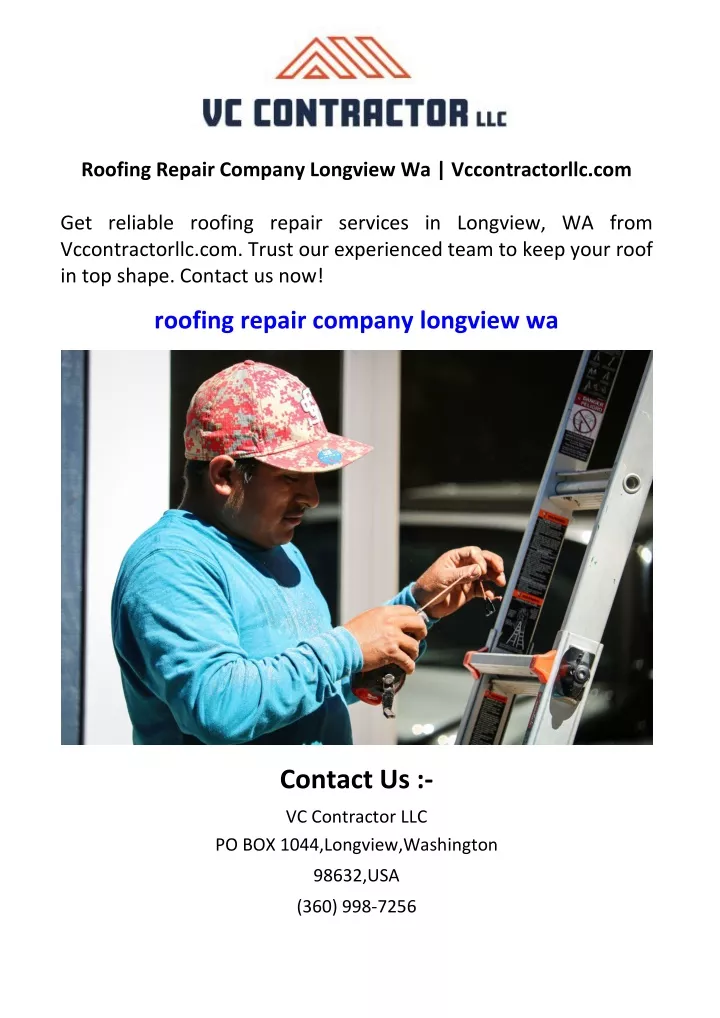 roofing repair company longview