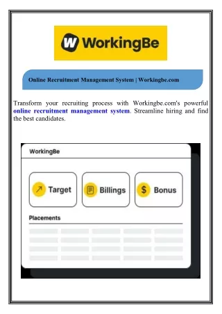 online recruitment management system workingbe com