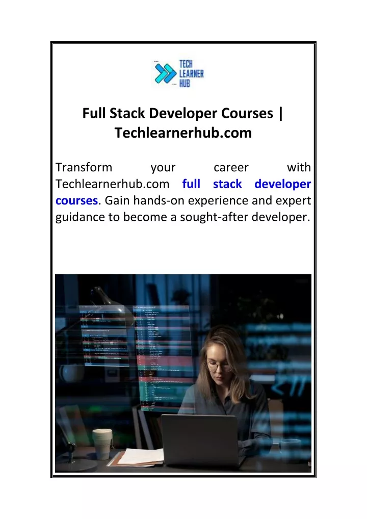 full stack developer courses techlearnerhub com