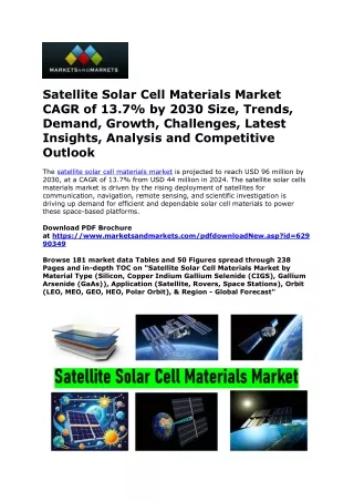 Satellite Solar Cell Materials Market Size, Trends, Latest Insights & Analysis