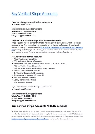 Buy Verified Stripe Accounts