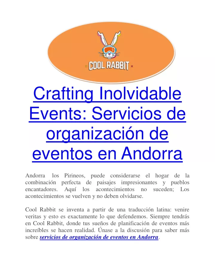 crafting inolvidable events servicios