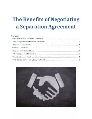 The Benefits of Negotiating a Separation Agreement