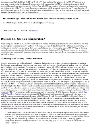 How To Utilize Mk-677 Ibutamoren Efficiently?