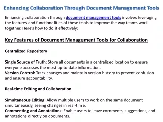 Enhancing Collaboration Through Document Management Tools