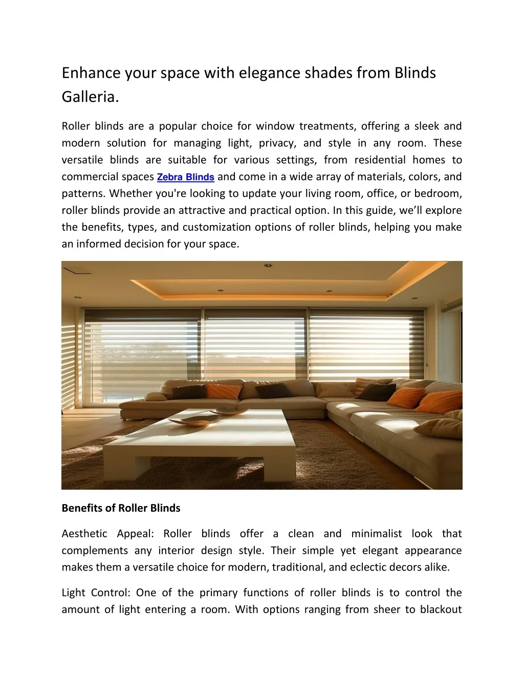 PPT - Enhance your space with elegance shades from Blinds Galleria ...