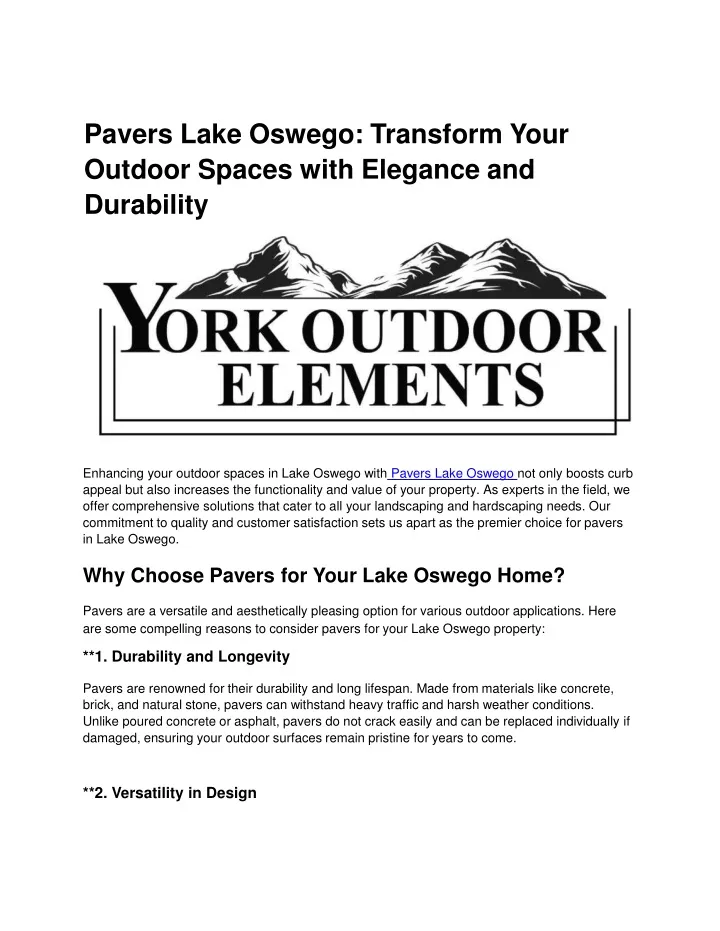 pavers lake oswego transform your outdoor spaces