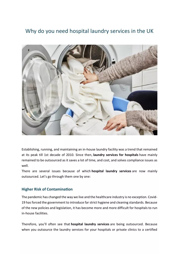 why do you need hospital laundry services