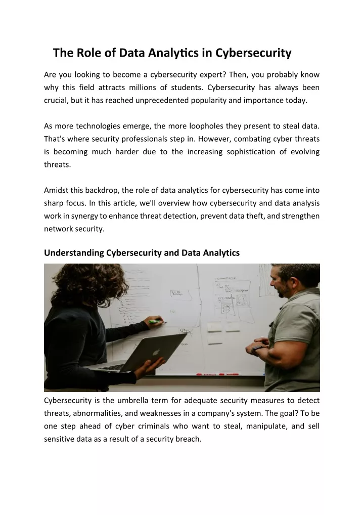 PPT The Role Of Data Analytics In Cybersecurity PowerPoint Presentation ID 13335686