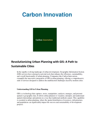 Revolutionizing Urban Planning with GIS