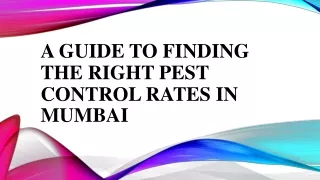 A Guide to Finding the Right Pest Control Rates in Mumbai