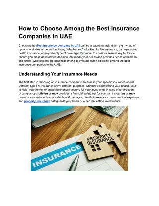 How to Choose Among the Best Insurance Companies