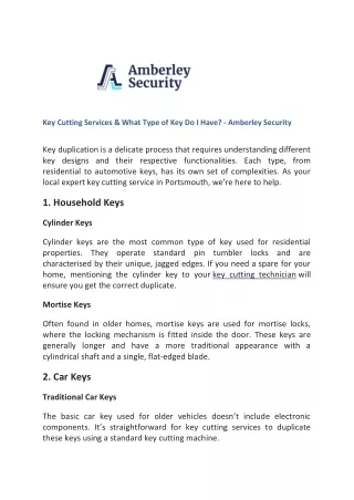 key cutting services what type of key do i have