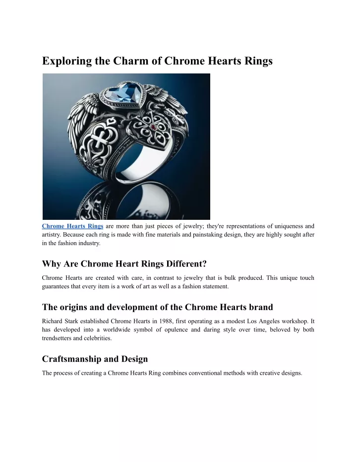 exploring the charm of chrome hearts rings